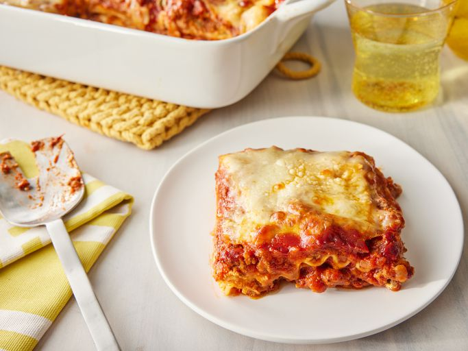 A delicious slice of lasagna